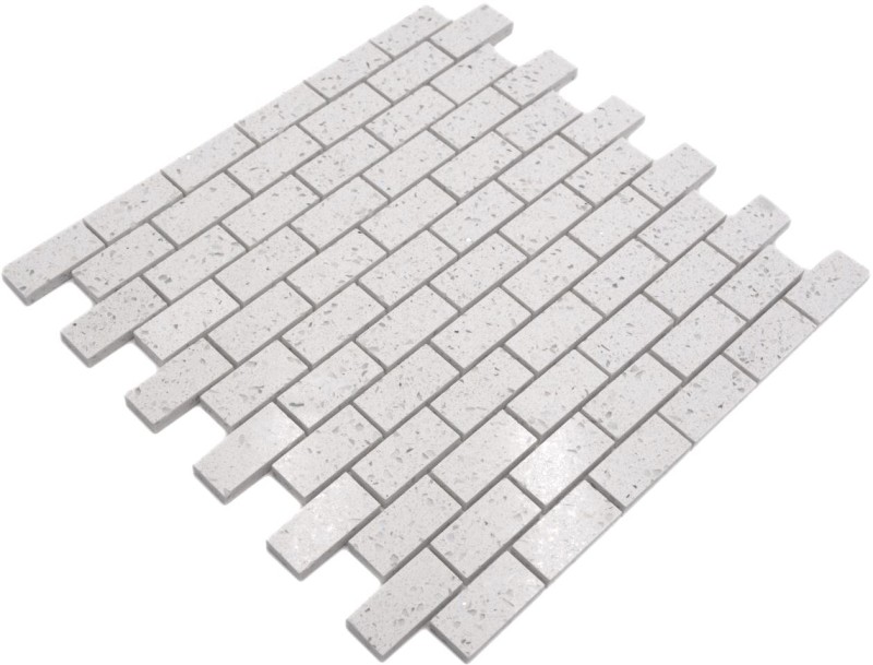Carreaux de mosaïque Quartz Composite Pierre artificielle Brick Artifical blanc MOS46-0104