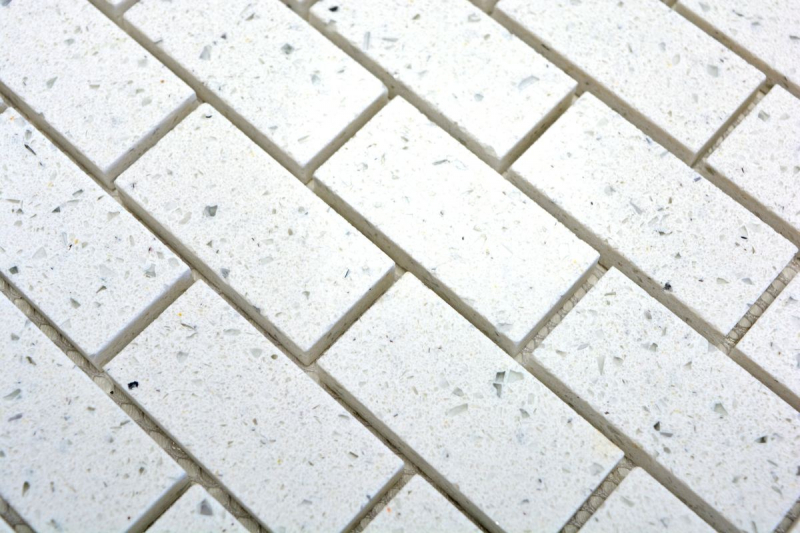 Carreaux de mosaïque Quartz Composite Pierre artificielle Brick Artifical blanc MOS46-0104