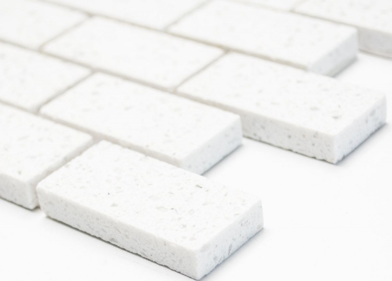Carreaux de mosaïque Quartz Composite Pierre artificielle Brick Artifical blanc MOS46-0104