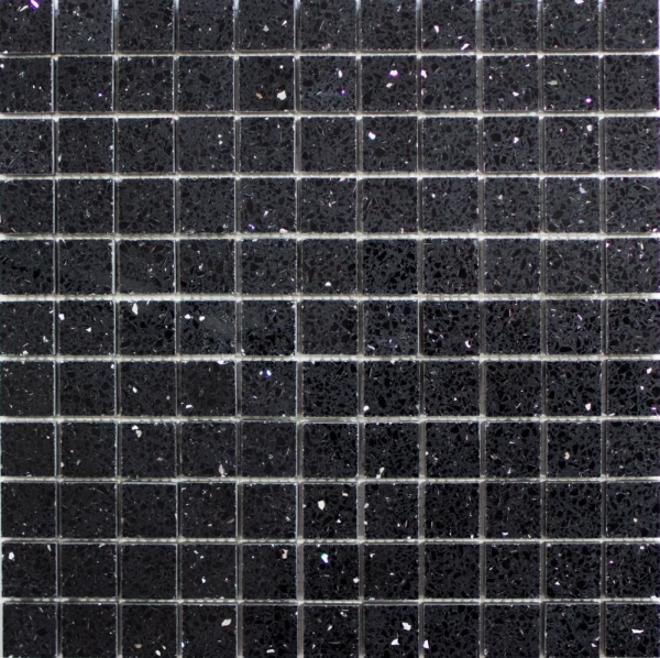 Carreaux de mosaïque Quartz Composite Pierre artificielle Artificial noir MOS46-ASM22