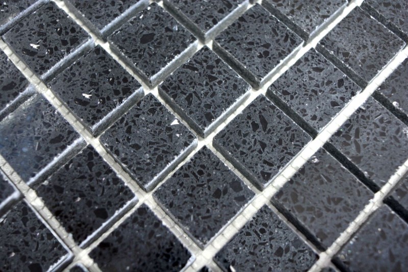 Carreaux de mosaïque Quartz Composite Pierre artificielle Artificial noir MOS46-ASM22