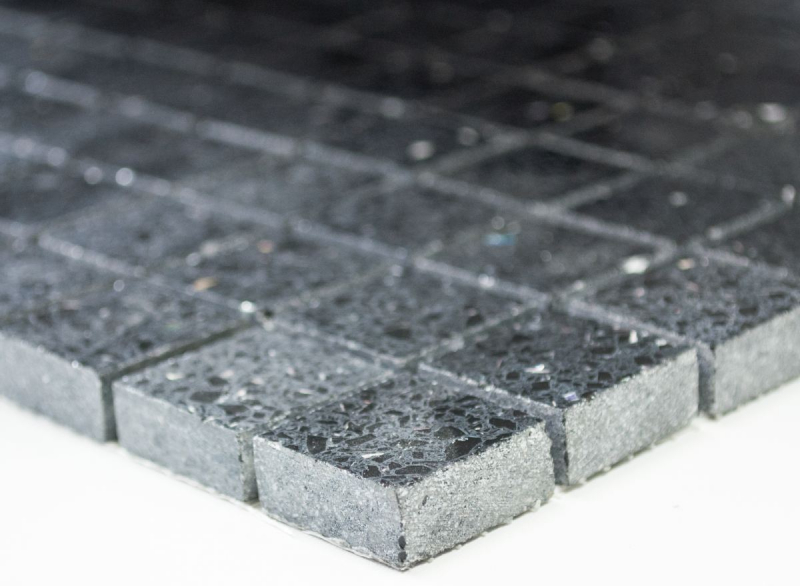 Carreaux de mosaïque Quartz Composite Pierre artificielle Artificial noir MOS46-ASM22