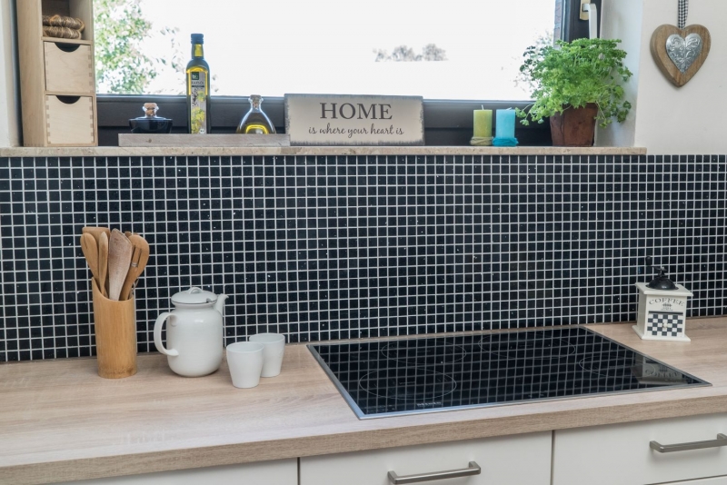 Carreaux de mosaïque Quartz Composite Pierre artificielle Artificial noir MOS46-ASM22