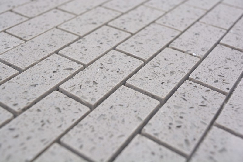Carreaux de mosaïque Quartz Composite Pierre artificielle Brick Artifical gris MOS46-0204