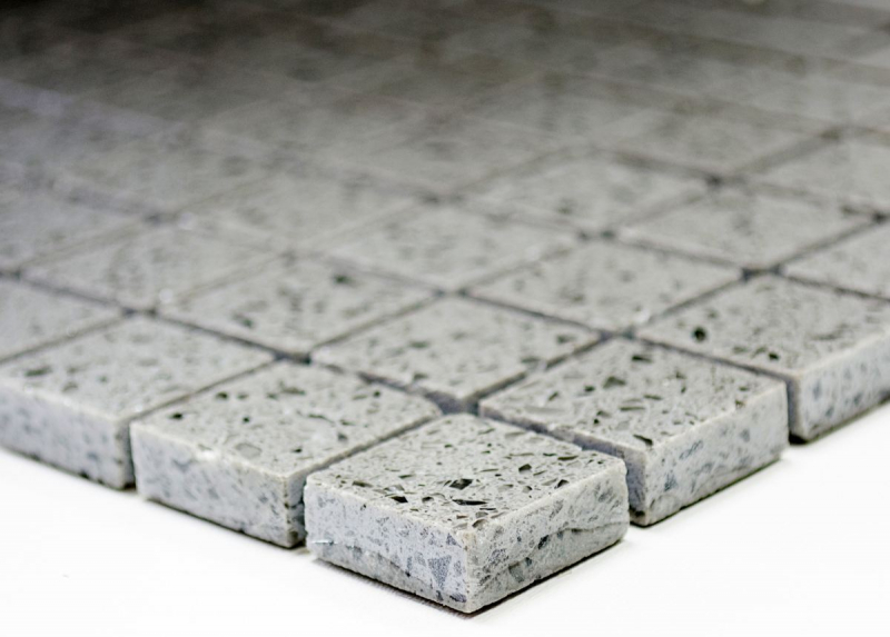 Motif main Mosaïque Carreau Quartz Composite Pierre artificielle grise Artificial MOS46-ASM23_m