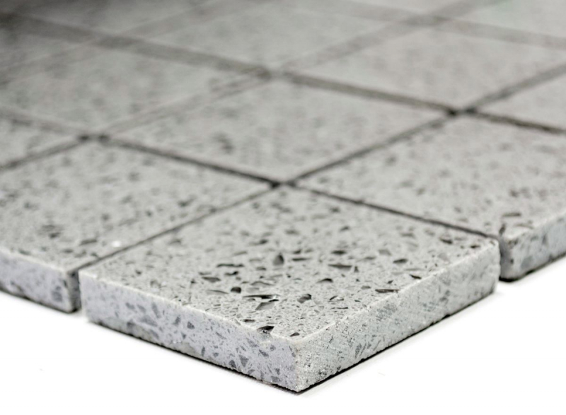 Carreaux de mosaïque Quartz Composite Pierre artificielle grise Artificial MOS46-ASM43