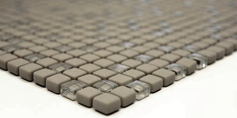 Échantillon manuel de mosaïque ECO Recycling GLAS Enamel cream mat verre MOS140-03C_m