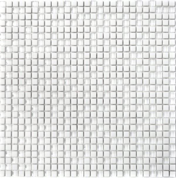Échantillon manuel de mosaïque ECO Recycling GLAS Enamel blanc mat verre MOS140-07W_m