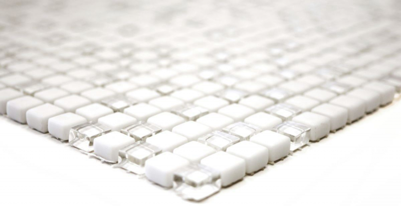 Échantillon manuel de mosaïque ECO Recycling GLAS Enamel blanc mat verre MOS140-07W_m