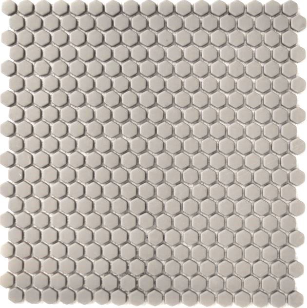 Échantillon manuel de mosaïque ECO Recycling GLAS Hexagon Enamel cream mat MOS140-HX13C_m