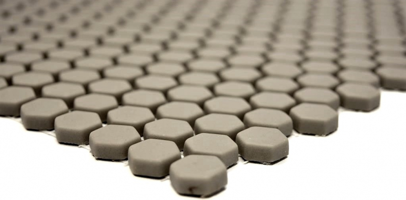 Mosaïque ECO GLAS Hexagon Enamel cream mat MOS140-HX13C_f | 10 Tapis de mosaïque