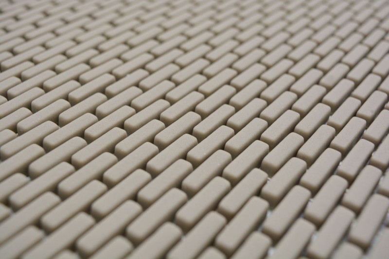 Mosaïque de verre Revêtement mural durable Carrelage recyclé Brick Enamel cream mat MOS140-B23C