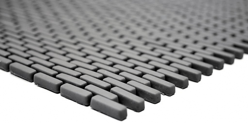 Mosaïque de verre Revêtement mural durable Carreau recyclé Brick Enamel gris-brun mat MOS140-B25G