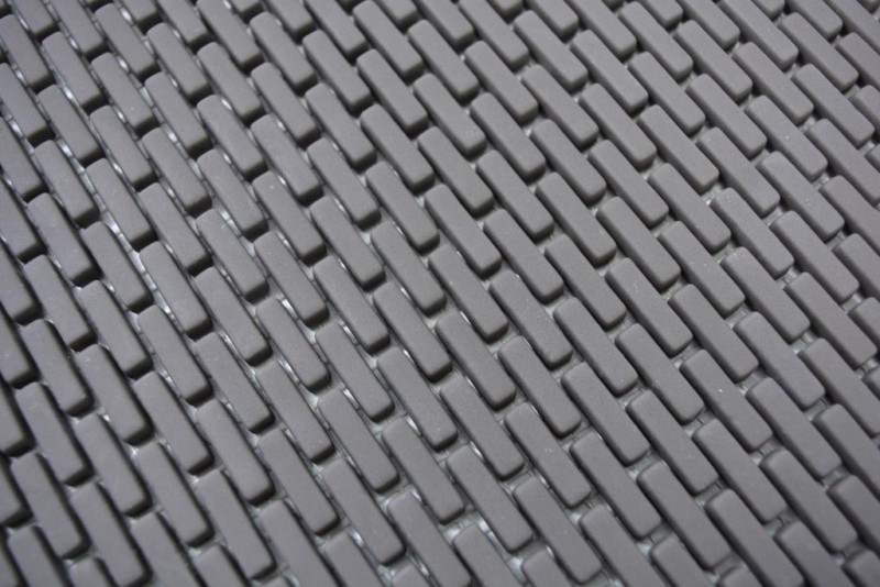 Mosaïque de verre Revêtement mural durable Carreau recyclé Brick Enamel gris-brun mat MOS140-B25G