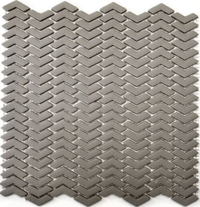 Échantillon manuel de mosaïque ECO Recyclé VERRE à chevron Enamel cream mat MOS140-HB33C_m
