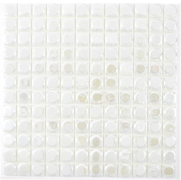 Échantillon manuel de mosaïque Carreau ECO Recyclé GLAS ECO blanc métallisé 3DR MOS350-12_m