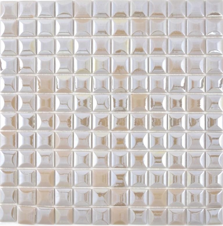 Mosaïque de verre Revêtement mural durable Carreau recyclé coffee metallic 3DF MOS350-24