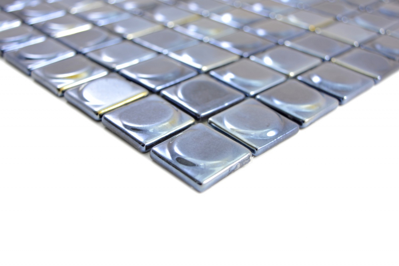 Échantillon manuel de mosaïque Carreau ECO Recyclé GLAS ECO noir métallisé 3DR MOS350-18_m