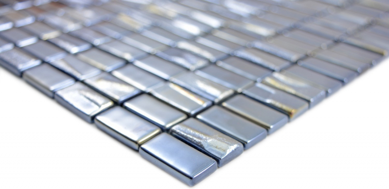 Échantillon manuel de mosaïque ECO Recycling GLAS Rectangle ECO noir métallisé 3D MOS355-09_m