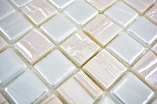 Échantillon manuel Carreau de mosaïque ECO Recyclé GLAS ECO blanc métallisé 3D MOS355-11_m