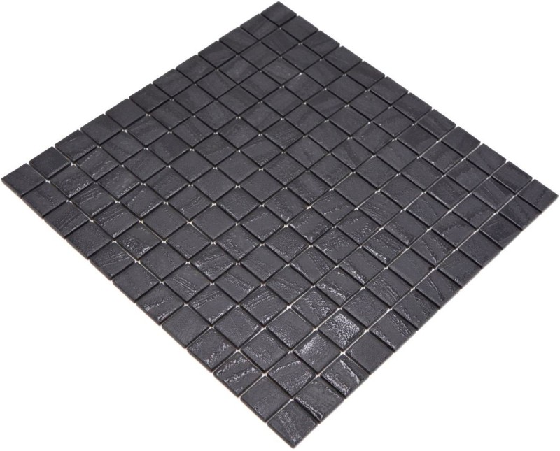 Mosaïque de verre Revêtement mural durable Carrelage recyclé noir anthracite MOS360-03