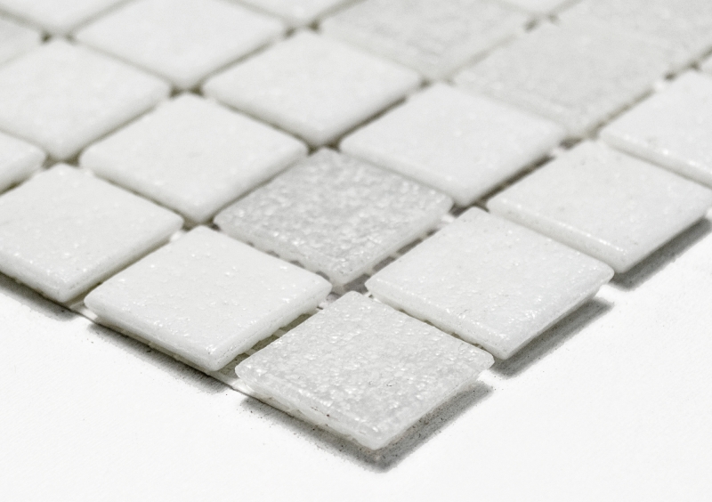Mosaïque de verre Carreaux de mosaïque blanc vieux blanc gris clair Carreau de salle de bain Dos de douche Miroir de carrelage MOS52-0103