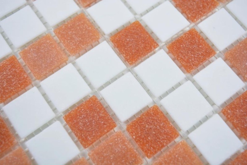 Mosaïque de verre Carreaux de mosaïque blanc rose brun terracotta Carreau de salle de bain Dos de douche Miroir de carrelage MOS52-1002