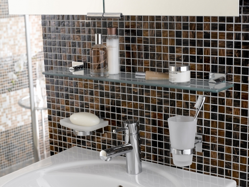 Mosaïque de verre Carreaux de mosaïque or beige cuivre marron Fond de douche Miroir de carrelage MOS54-1306