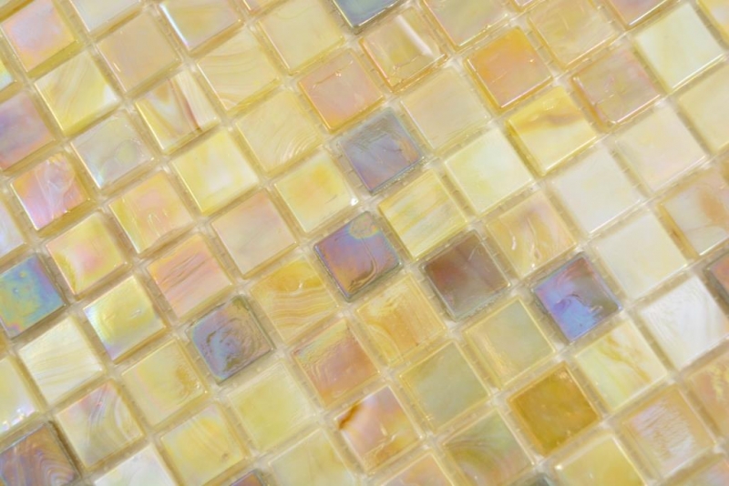 Mosaïque de verre Carreaux de mosaïque beige brun irisé sable mur fond de cuisine MOS58-1204