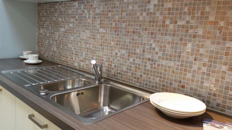 Mosaïque de verre Carreaux de mosaïque beige gris cuivre Carreaux de salle de bain Dos de douche Miroir de carrelage MOS54-0104