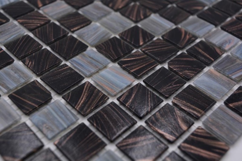 Mosaïque de verre Carreaux de mosaïque gris cuivre noir anthracite Fond de douche Miroir de carrelage MOS54-0108