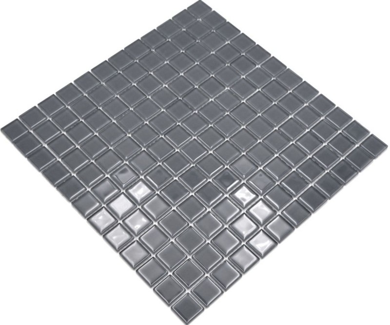 Motif manuel Carreau de mosaïque de verre translucide Crystal gris SALLE DE BAINS WC CUISINE MUR MOS63-0202_m