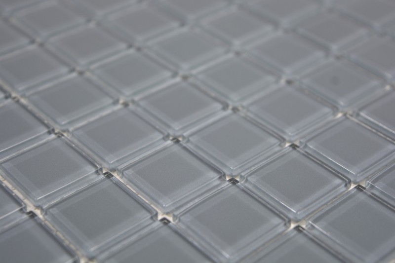 Motif manuel Carreau de mosaïque de verre translucide Crystal gris SALLE DE BAINS WC CUISINE MUR MOS63-0202_m