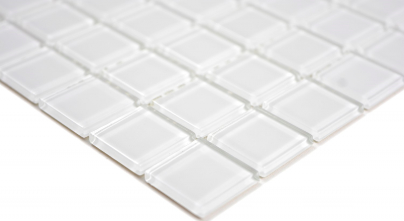 Motif manuel Carreau de mosaïque de verre translucide Crystal super blanc SALLE DE BAINS WC CUISINE MUR MOS63-0101_m