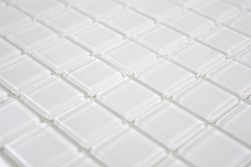 Motif manuel Carreau de mosaïque de verre translucide Crystal super blanc SALLE DE BAINS WC CUISINE MUR MOS63-0101_m