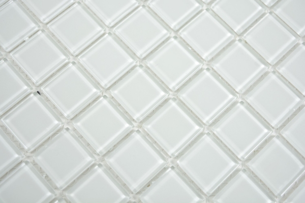 Motif manuel Carreau de mosaïque de verre translucide Crystal blanc BAD WC cuisine MUR MOS63-0102_m
