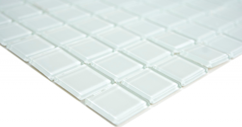 Motif manuel Carreau de mosaïque de verre translucide Crystal blanc BAD WC cuisine MUR MOS63-0102_m