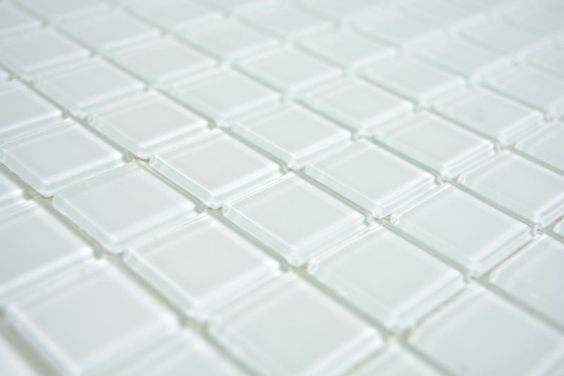 Motif manuel Carreau de mosaïque de verre translucide Crystal blanc BAD WC cuisine MUR MOS63-0102_m