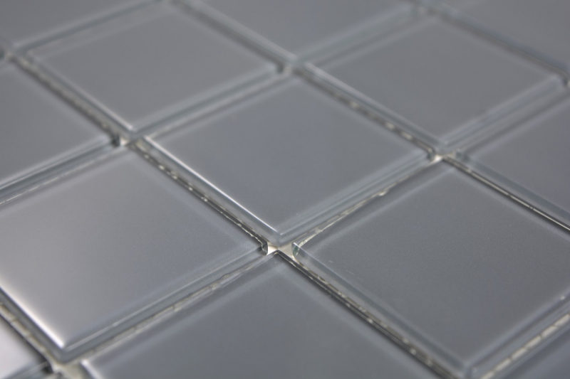 Carreau de mosaïque Translucide Mosaïque de verre Crystal gris SALLE DE BAIN WC CUISINE MUR MOS69-0202_f | 10 Tapis de mosaïque