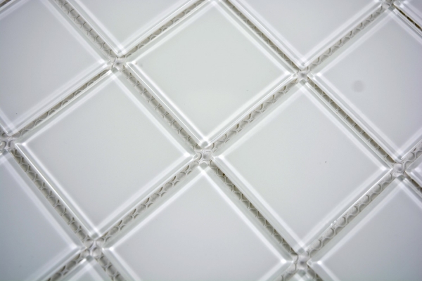 Motif manuel Carreau de mosaïque de verre translucide Crystal super blanc SALLE DE BAINS WC CUISINE MUR MOS69-0101_m