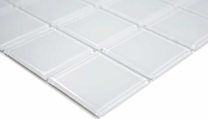 Motif manuel Carreau de mosaïque de verre translucide Crystal super blanc SALLE DE BAINS WC CUISINE MUR MOS69-0101_m
