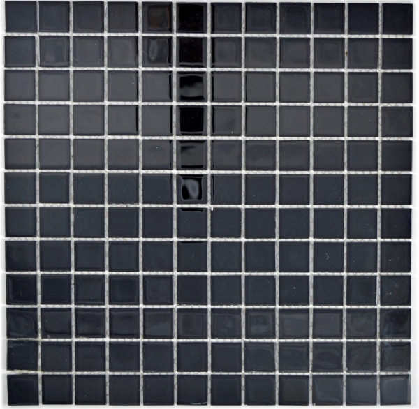 Motif main Carreau de mosaïque de verre translucide Crystal noir BAD WC cuisine MUR MOS63-0302_m