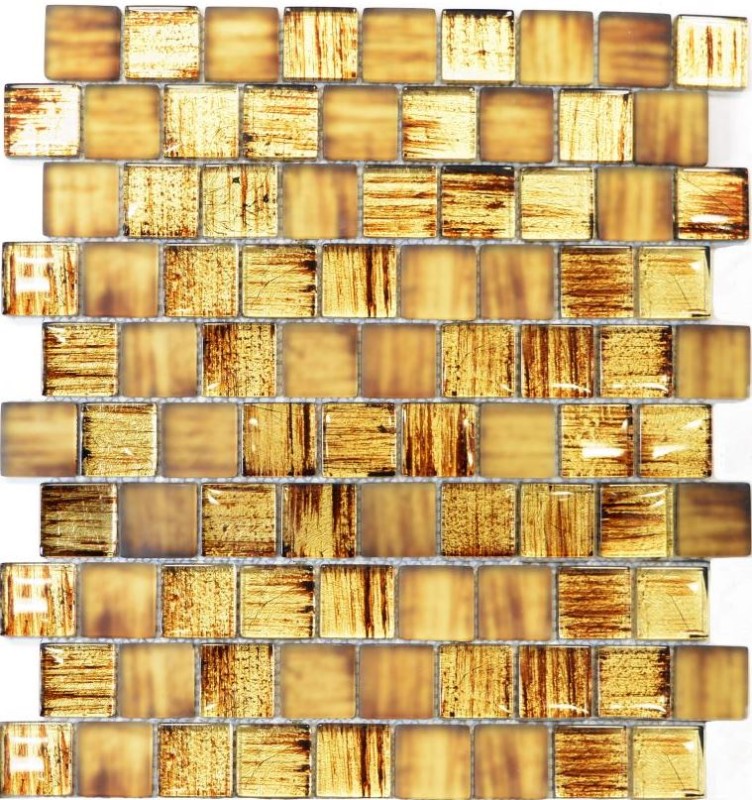 Mosaïque Carreau de verre Mosaïque de verre Crystal verre laiteux brun clair mat givré MOS78-CF85