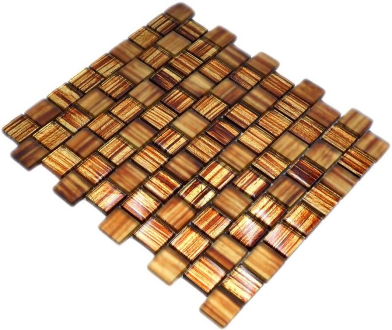 Mosaïque Carreau de verre Mosaïque de verre Crystal verre laiteux brun clair mat givré MOS78-CF85