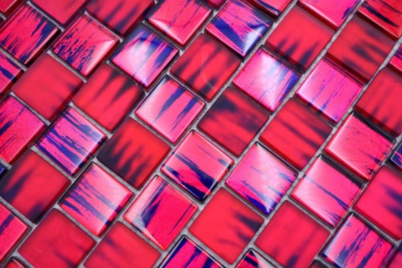 Mosaïque Carreau de verre Mosaïque de verre Crystal verre laiteux rose clair mat givré MOS78-CF87