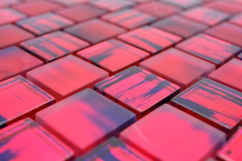 Mosaïque Carreau de verre Mosaïque de verre Crystal verre laiteux rose clair mat givré MOS78-CF87