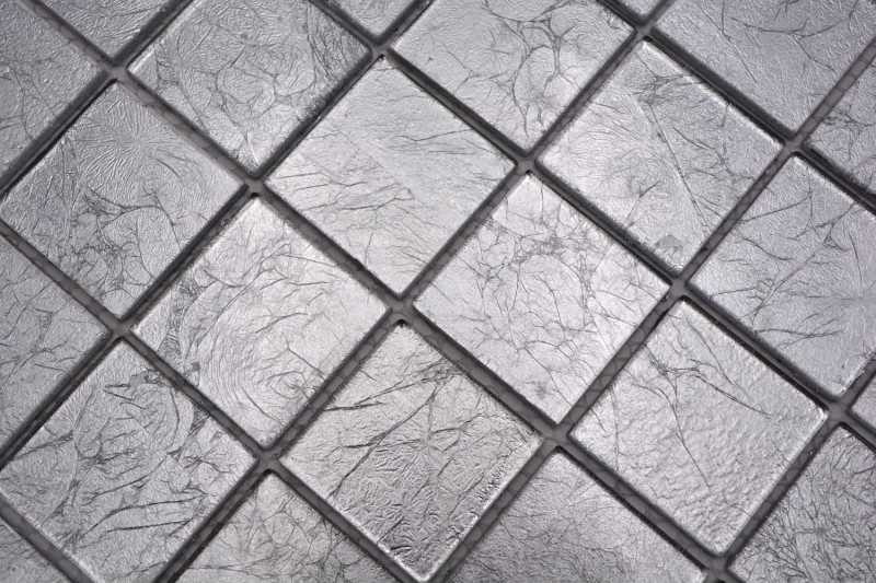 Mosaïque de verre argenté Carreau de mosaïque Structure BAD WC cuisine MUR MOS68-4SB21