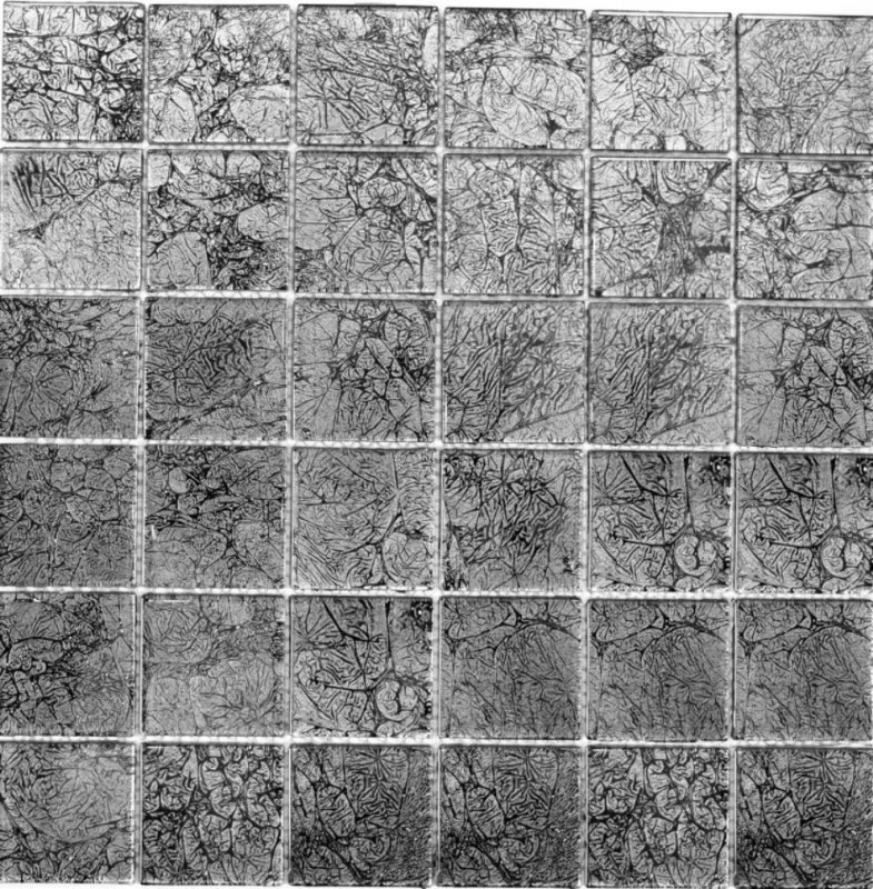 Motif manuel Carreau de mosaïque de verre translucide Crystal noir structure MOS126-CM4BL22_m