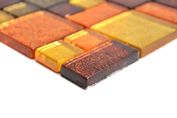 Mosaïque de verre or Carreau de mosaïque Combinaison orange Structure Carrelage cuisine Paroi de douche MOS88-07814