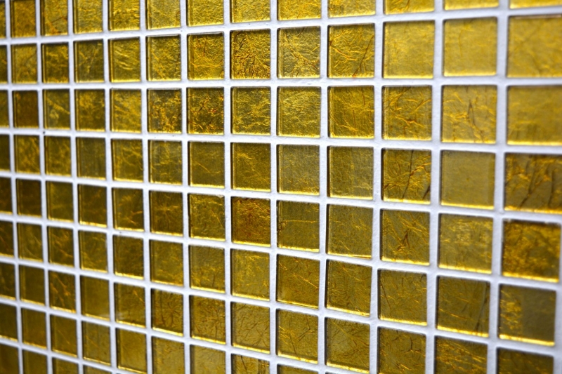 Mosaïque de verre or Carreau de mosaïque structure Carrelage cuisine Paroi de douche MOS120-0742